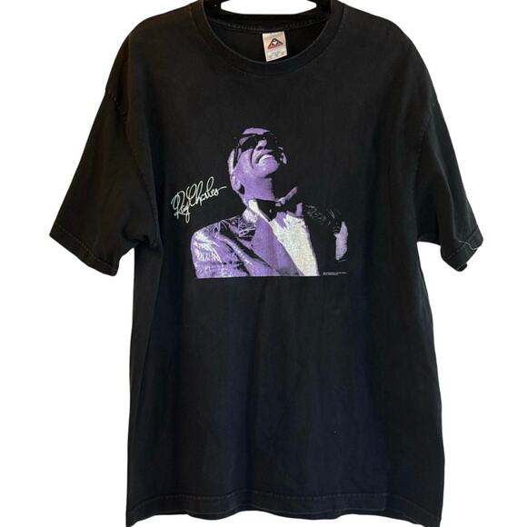 Vintage 90s Ray Charles 1999 Blues and Jazz Pianist and Singer Shirt Adult XL